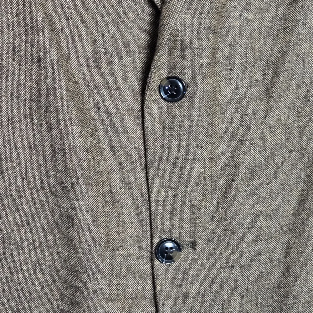 Linea Uomo Luxury Tweed Blazer Sport Coat Sz 56 Long Wool Shoulder‎ Patch